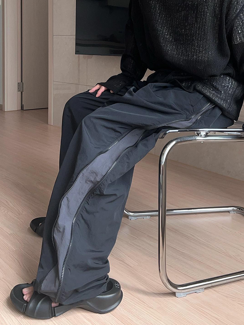 dive side line zip pants (2color)