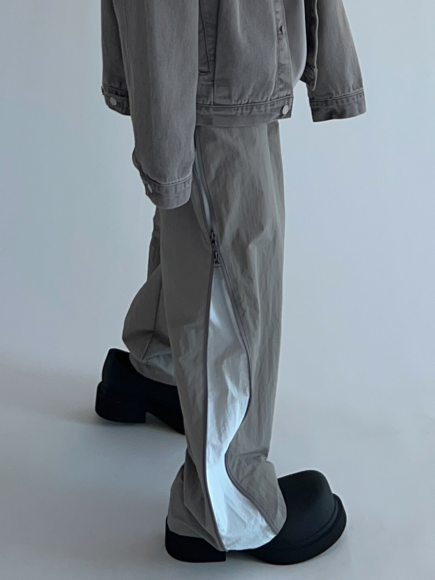 single wall zip-up pants (2color)