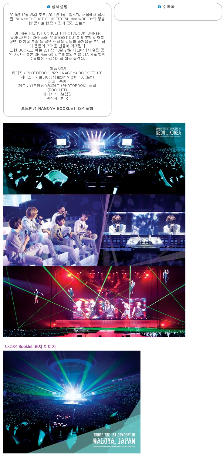 SHINee,Shinee World,The 1st Concert Photobook,Nagoya Booklet 