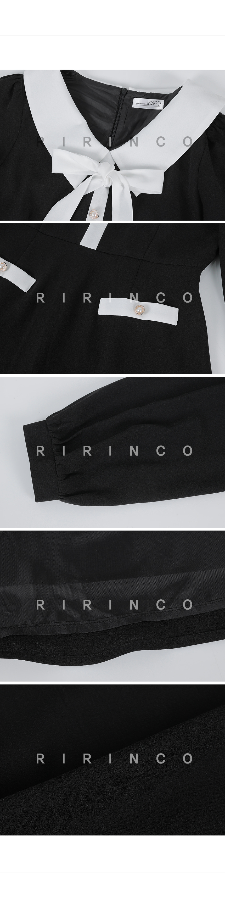 RIRINCO 配色ビッグカラーリボンミニワンピース