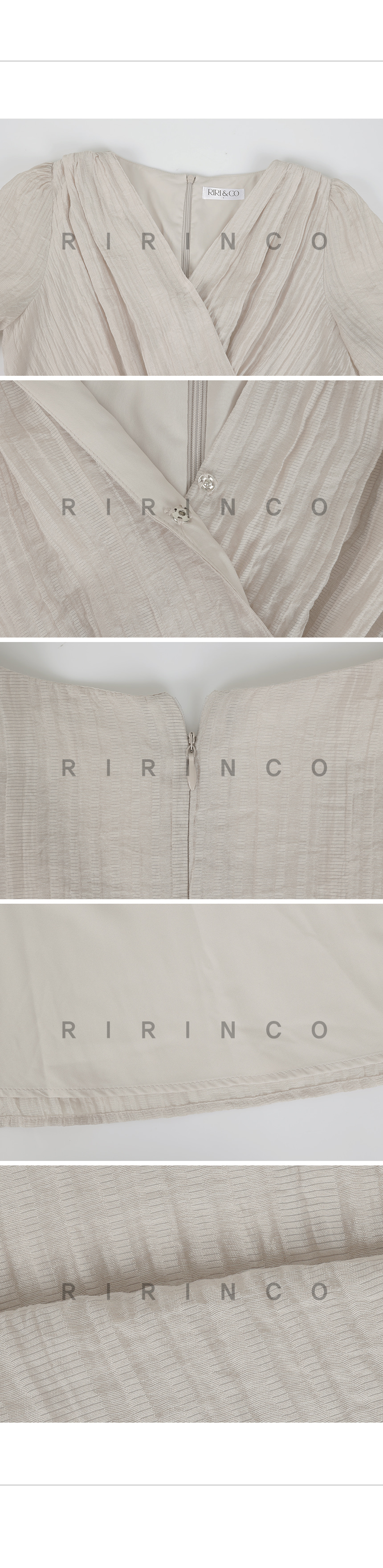 RIRINCO リンクルⅤネックラップ風ロングワンピース