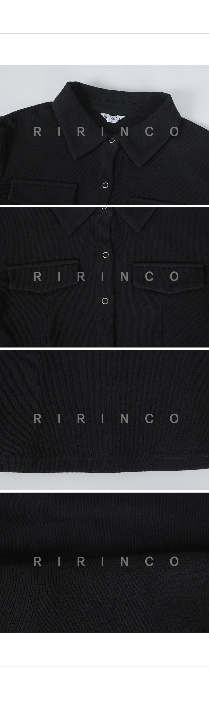 RIRINCO フラップポケットカラーネックカーディガン