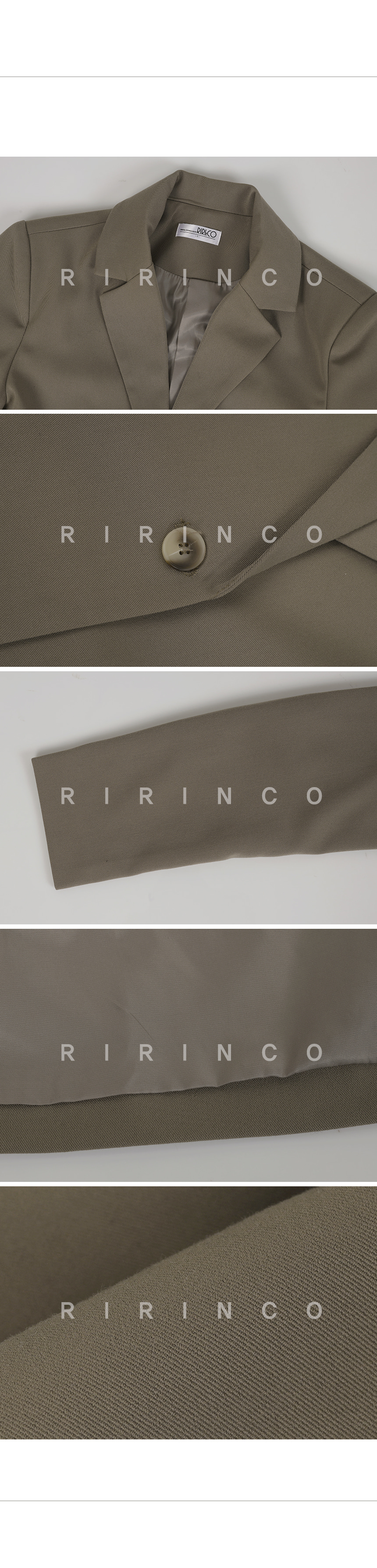 RIRINCO ツーピースワンボタンクロップドジャケット
