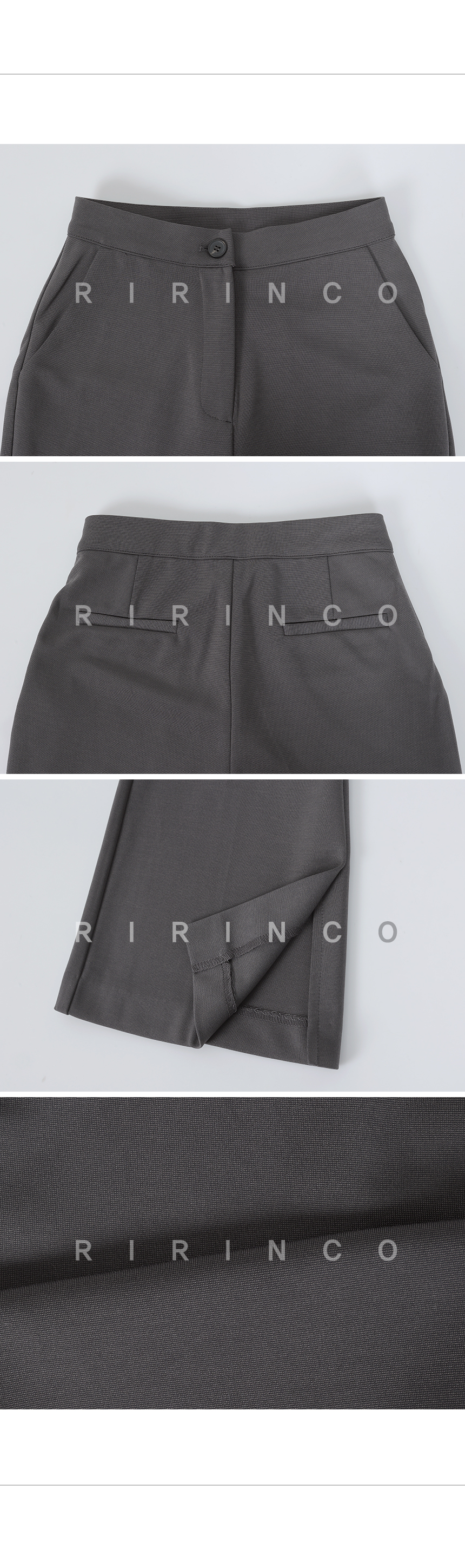 RIRINCO シークレットゴム 裾スリットスラックスパンツ
