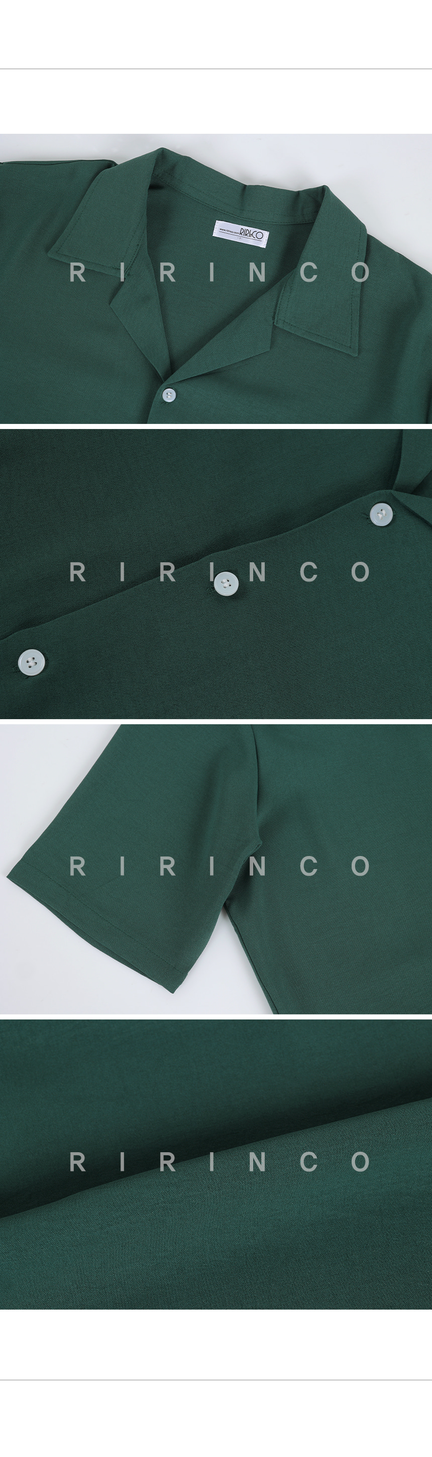 RIRINCO ホワイトボタン オーバーサイズ開襟シャツ