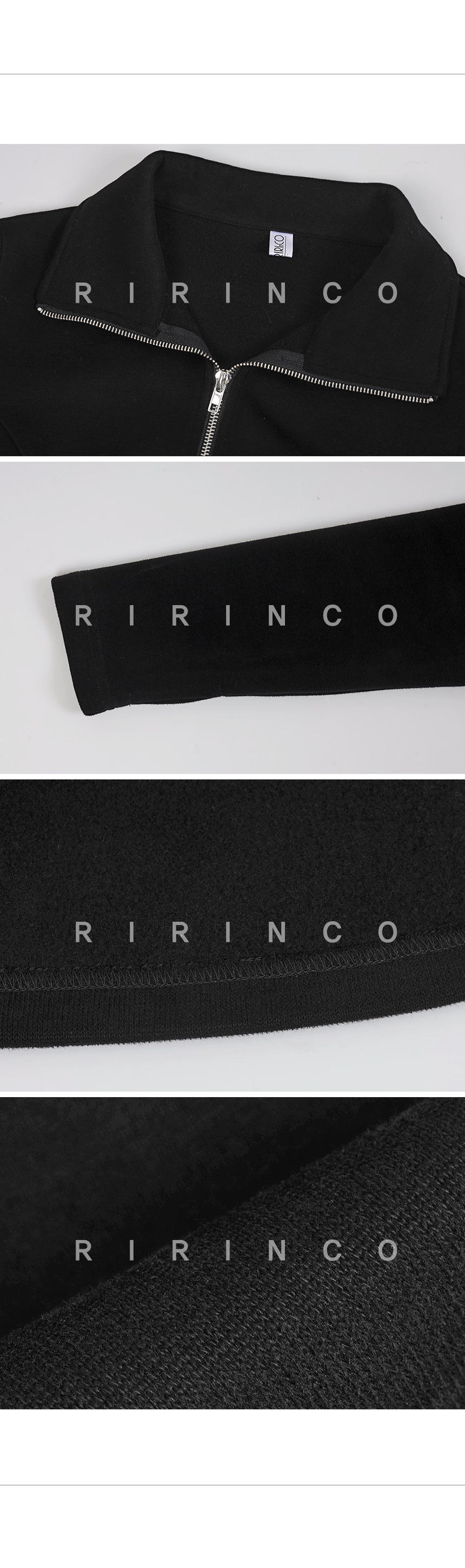 RIRINCO 起毛カラーネックジップアップミニワンピース