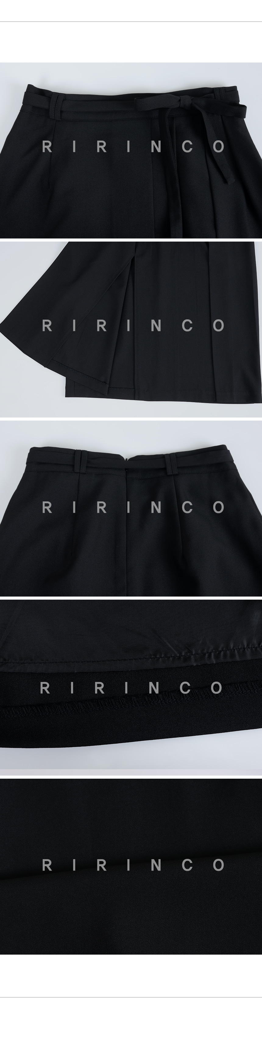 RIRINCO ベルト付きプリーツロングスカート