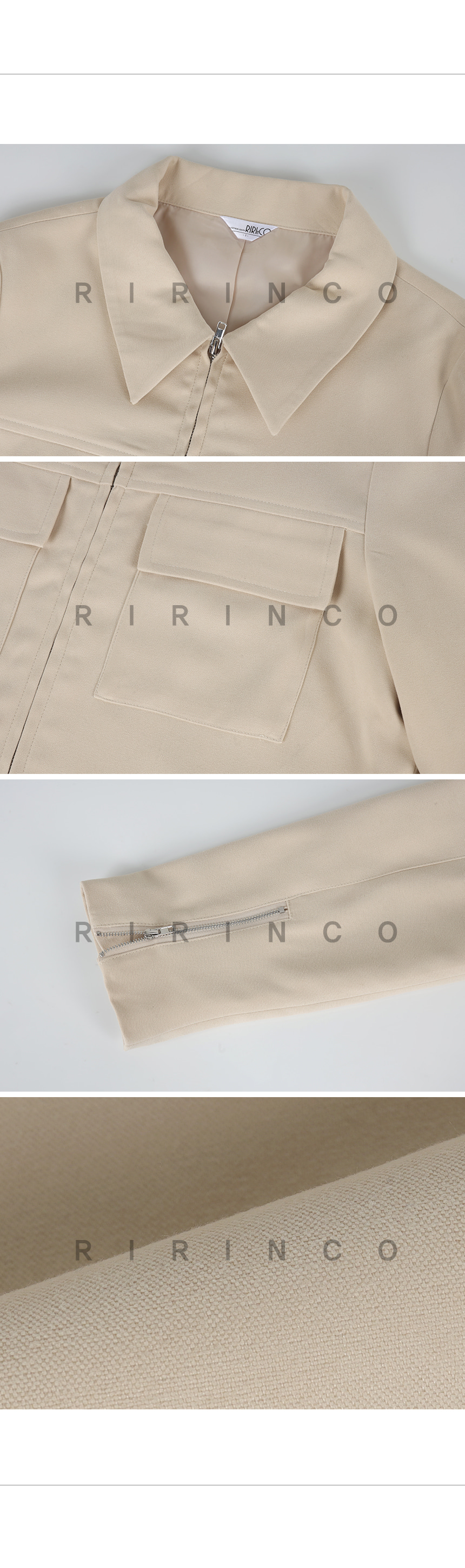 RIRINCO フロントポケットジップアップジャケット