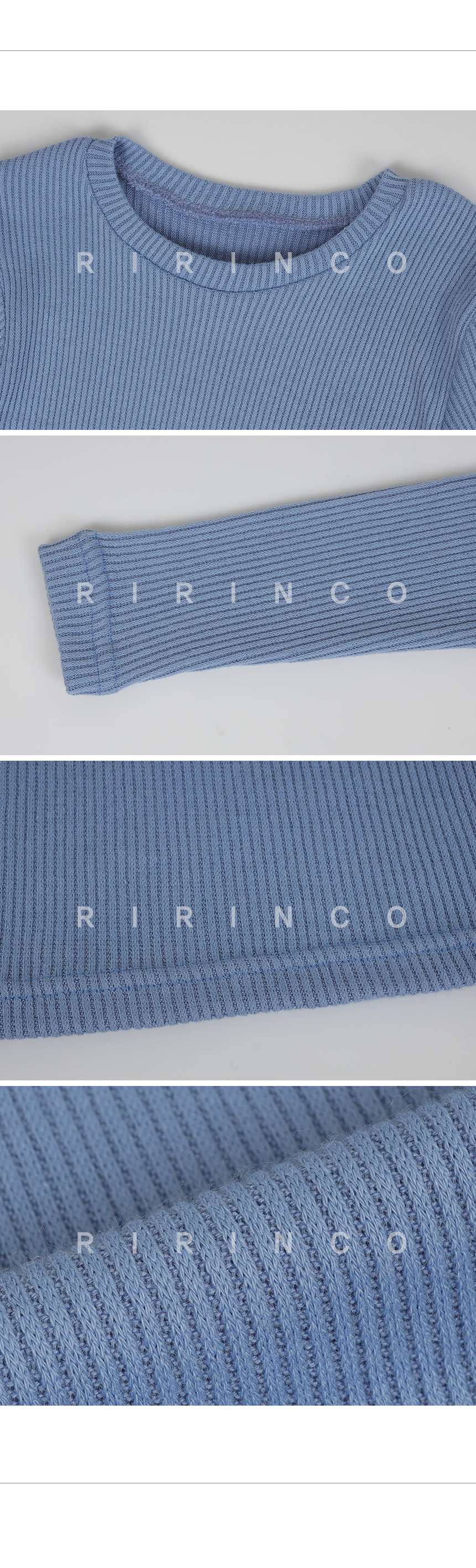RIRINCO リブスリムフィットニットTシャツ