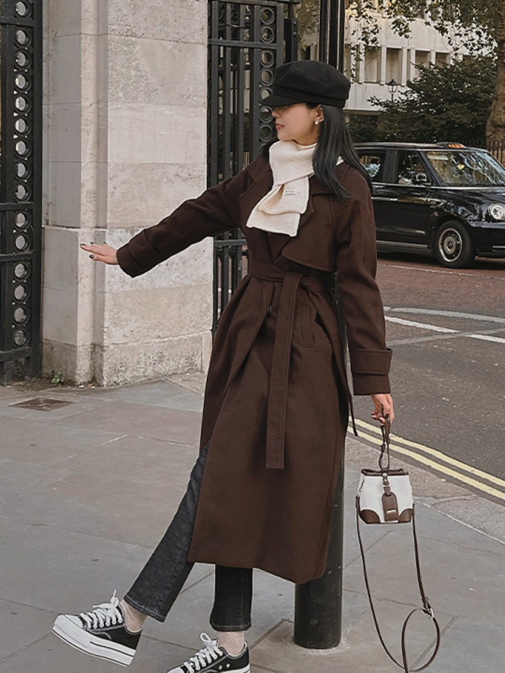 オーバーサイズロングコート(キルティング裏地) | 韓国Early Winter