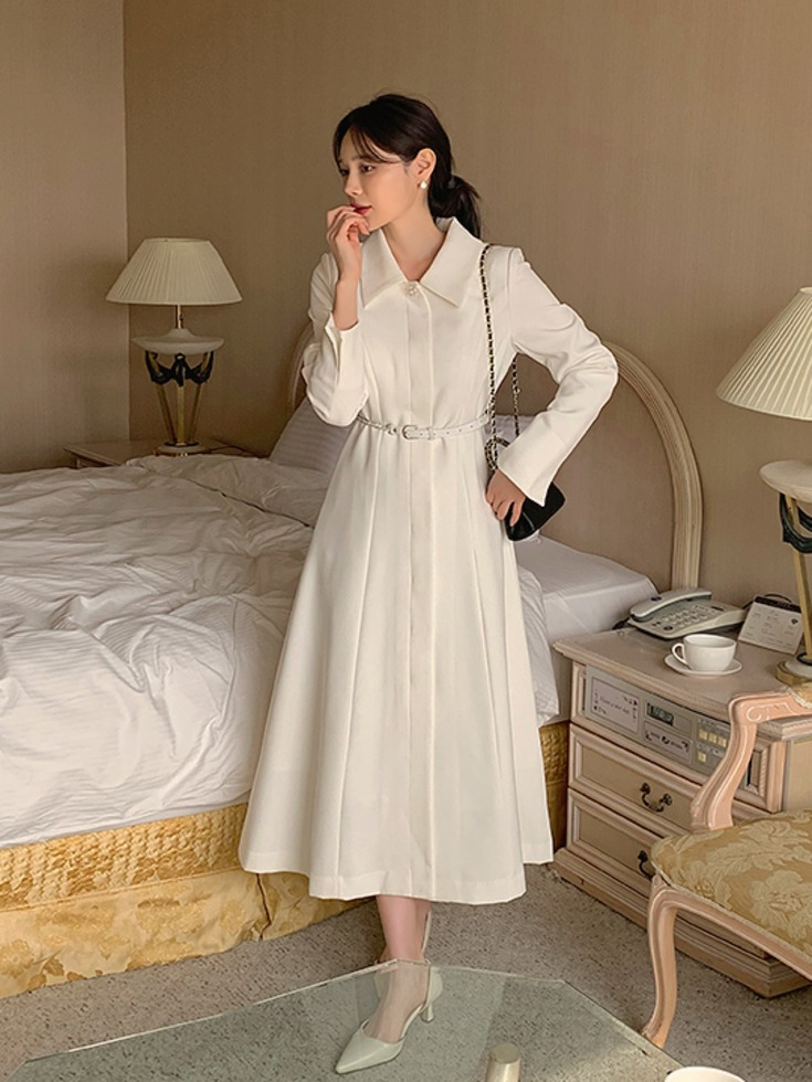 チェーンベルトロングワンピース | 韓国おすすめコレクション | 大きい