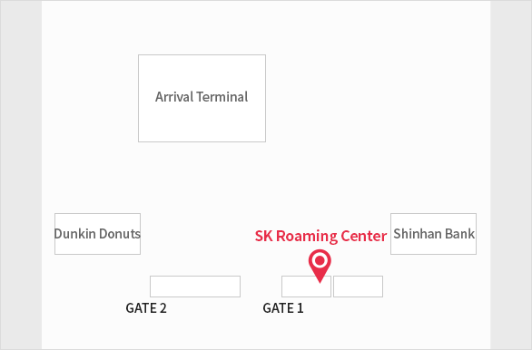 SKT Booth in Gimpo International Airport for Korea SIM Gold(+) pick up