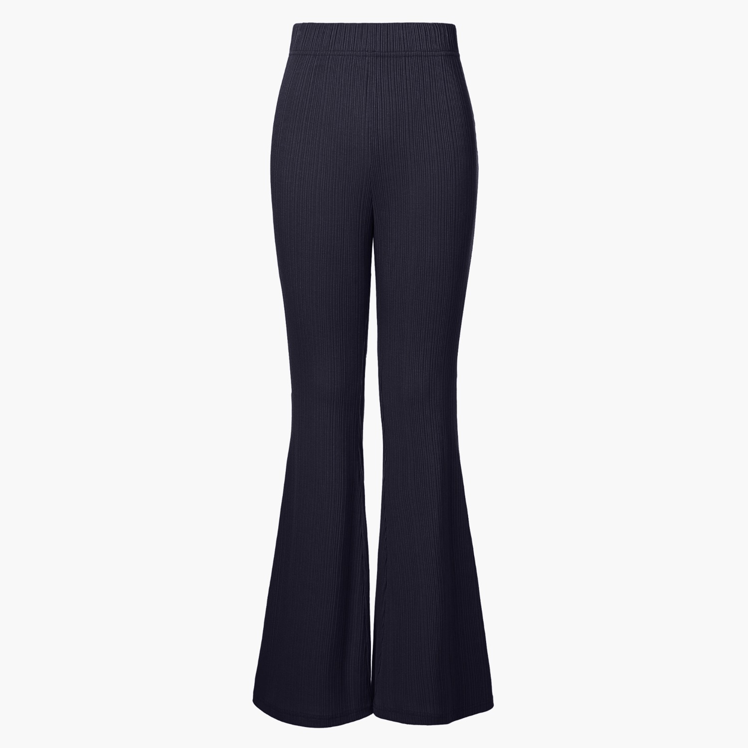 FLARE SOFT TROUSERS, NAVY