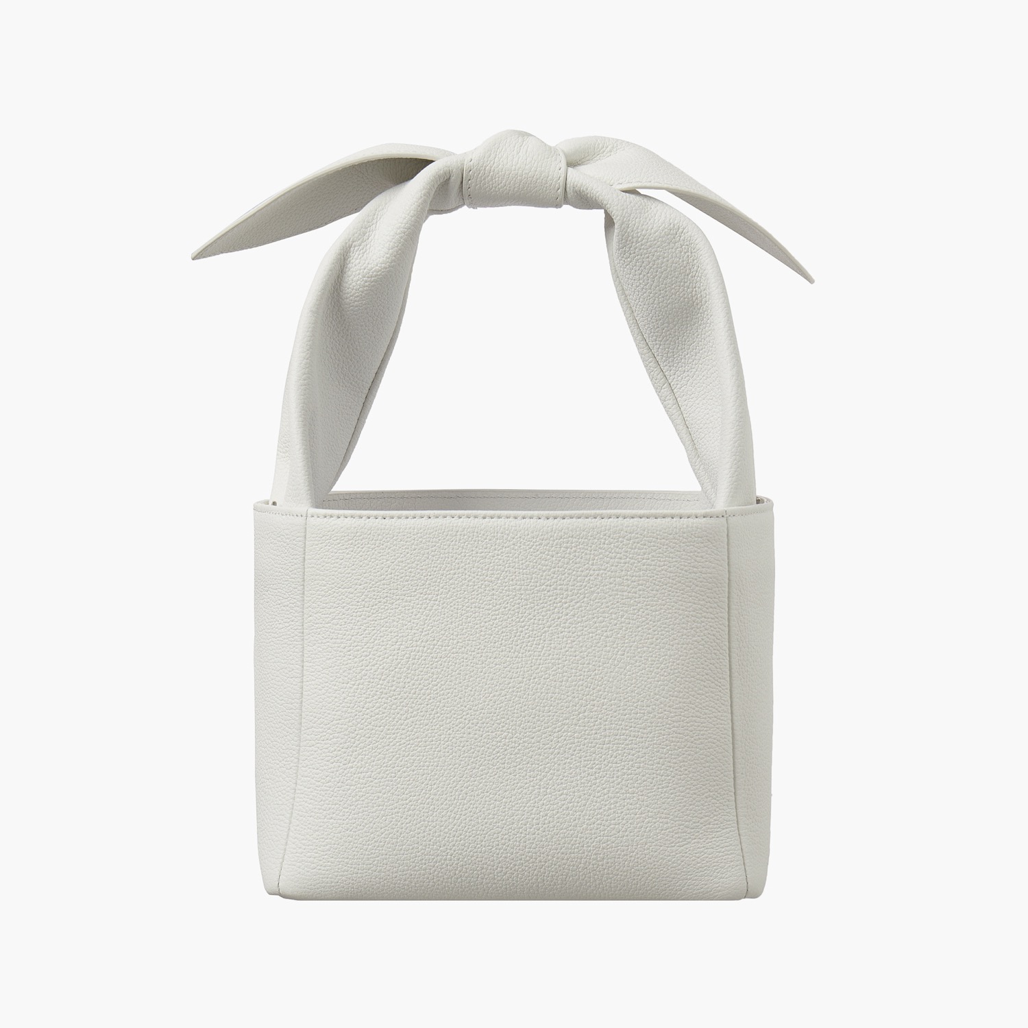 KNOTTED HANDLE LEATHER BAG, WHITE