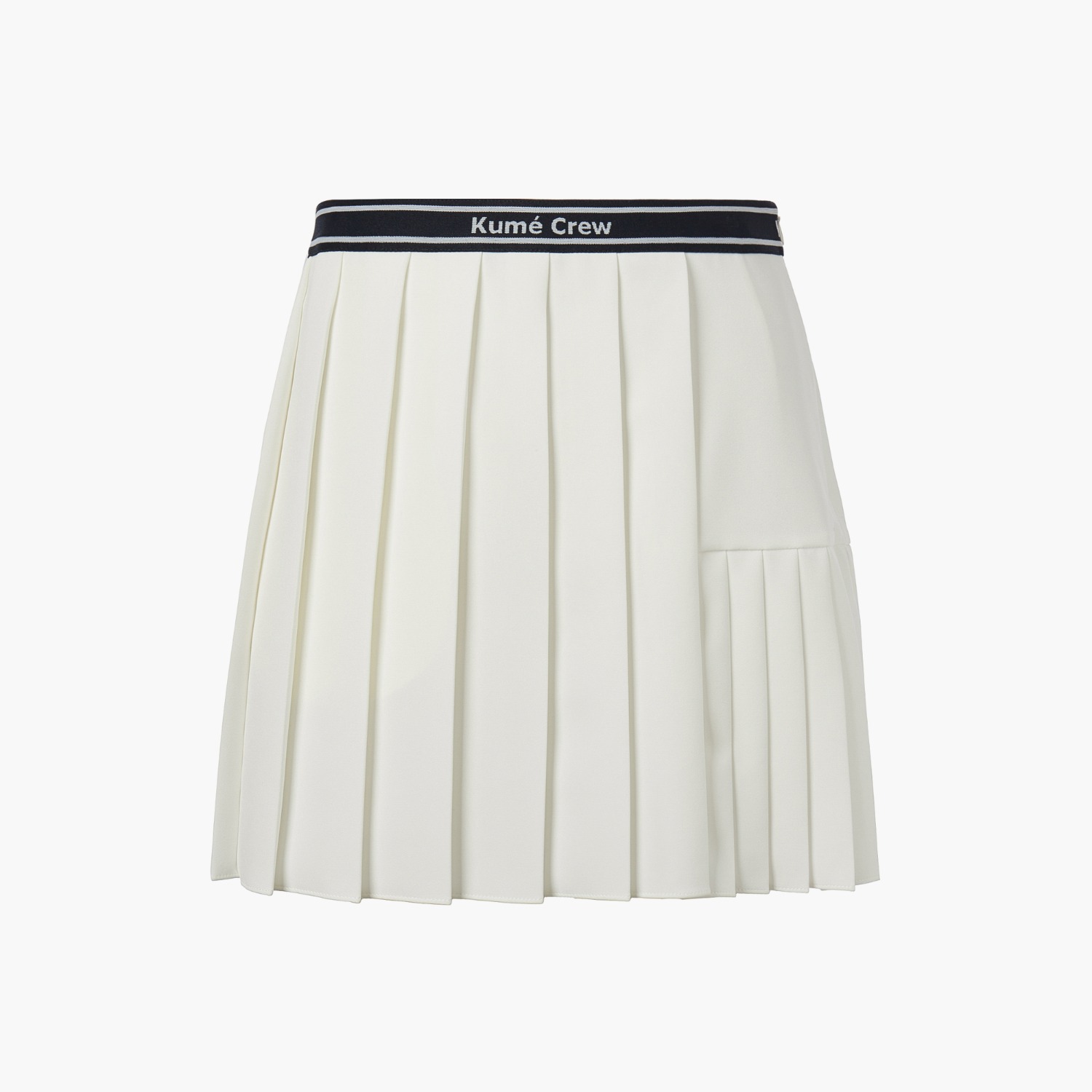 [Re-Stocked] LOGO PLEATED SKIRT WITH ELASTIC BAND, IVORY