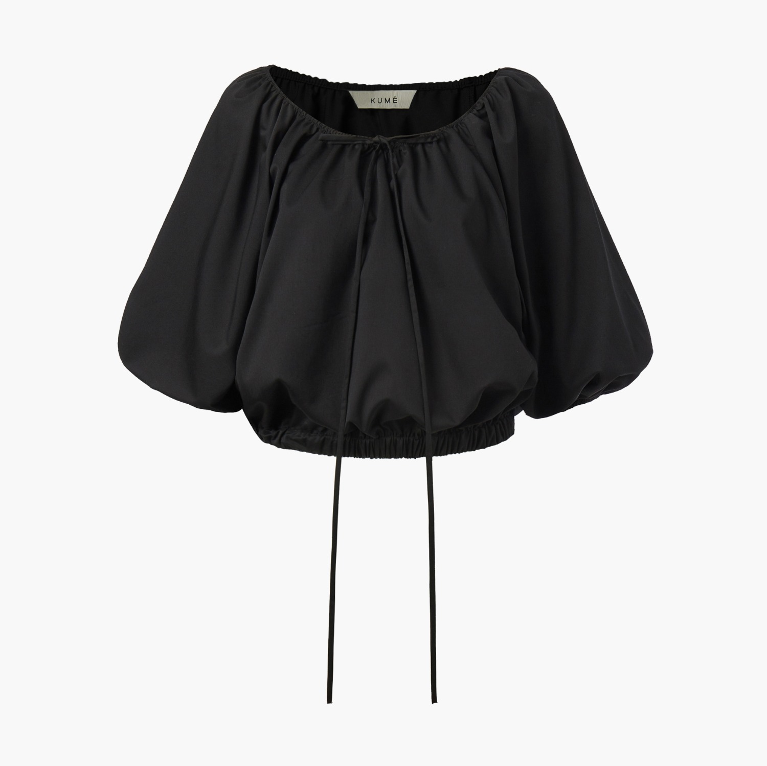 [Re-Stocked] BALLOON SLEEVE OFF-THE SHOULDER BLOUSE, BLACK