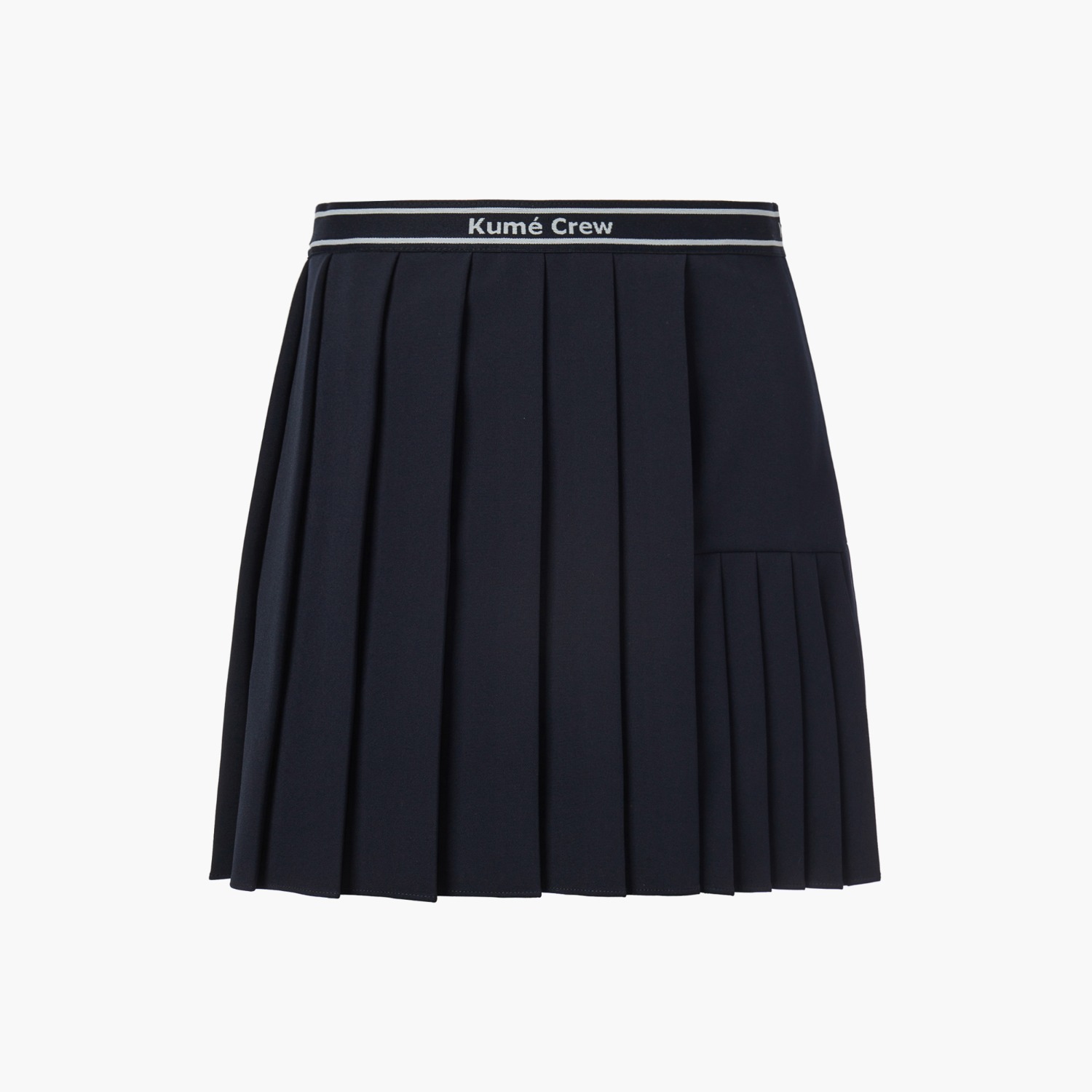 [Re-Stocked] LOGO PLEATED SKIRT WITH ELASTIC BAND, NAVY