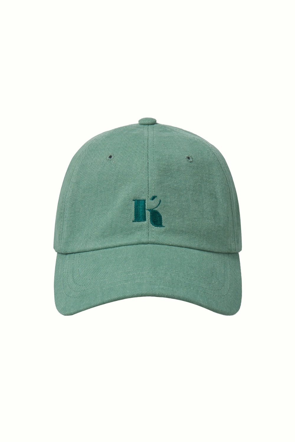 COTTON TWILL LOGO EMBROIDERED BALL CAP, GREEN
