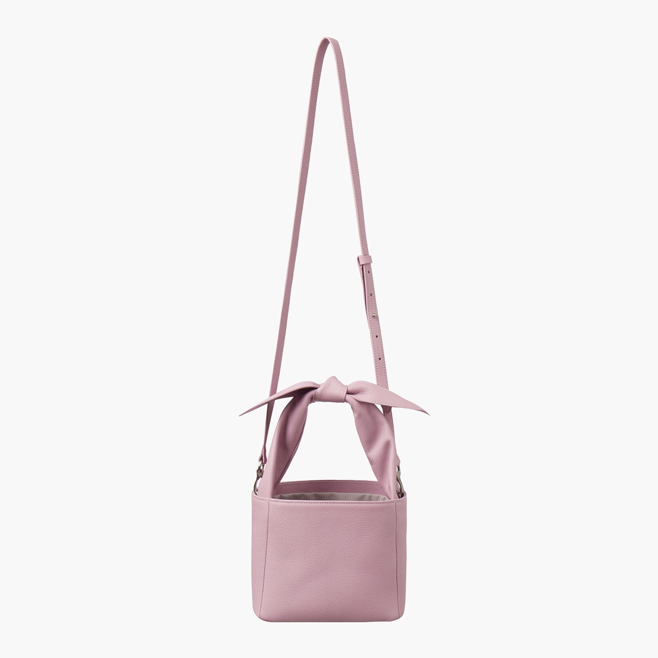 KNOTTED HANDLE LEATHER BAG, PINK