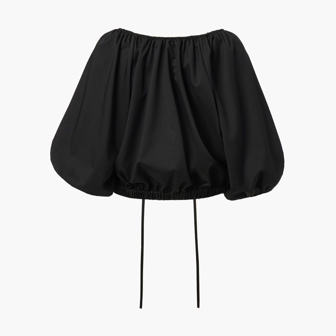 [Re-Stocked] BALLOON SLEEVE OFF-THE SHOULDER BLOUSE, BLACK