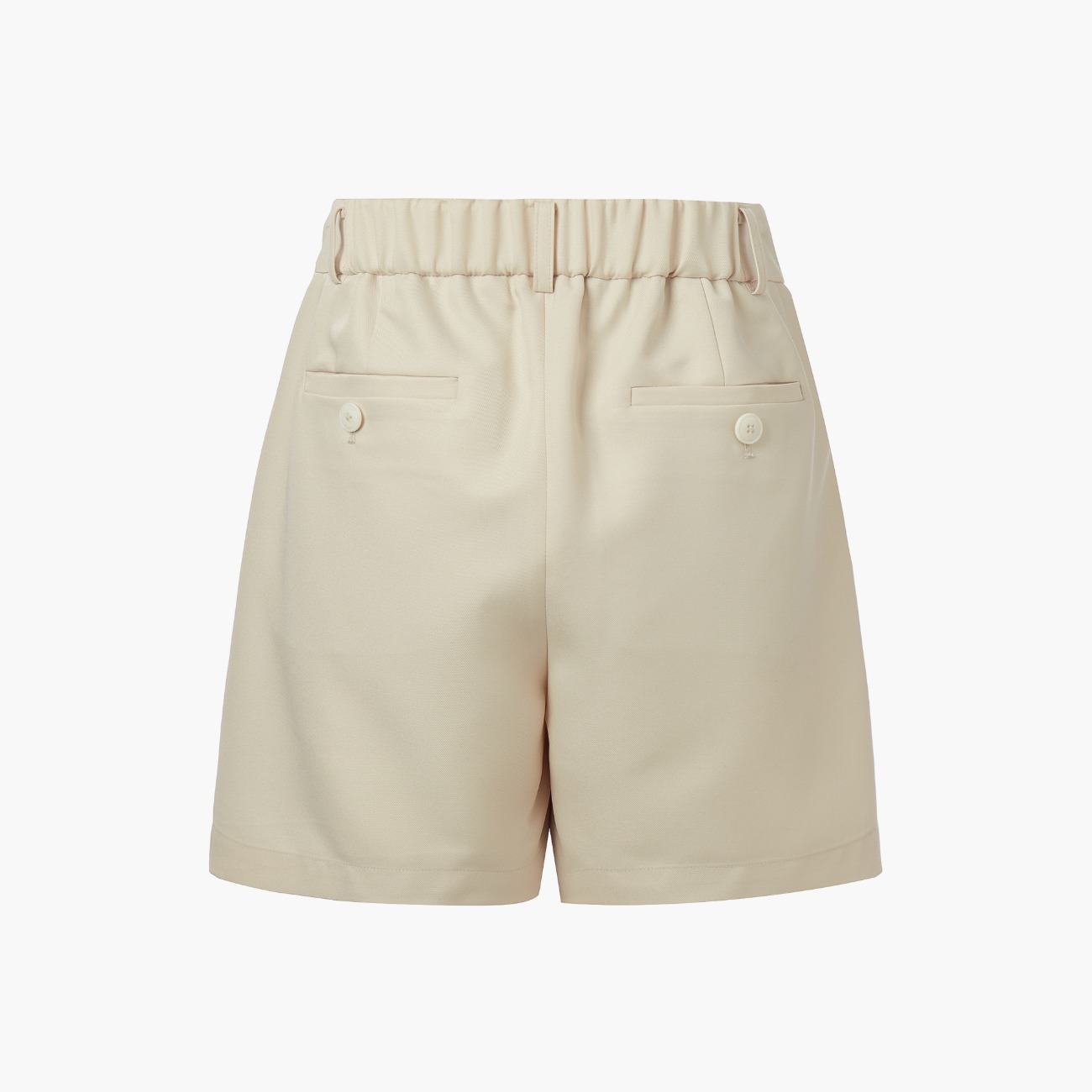 [Re-Stocked] FRONT POCKET BANDED SHORTS, CREAM