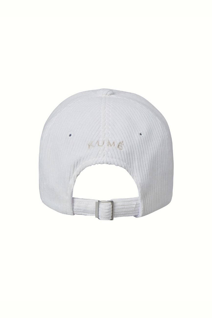 CORDUROY BOUCLE LOGO BALL CAP, WHITE