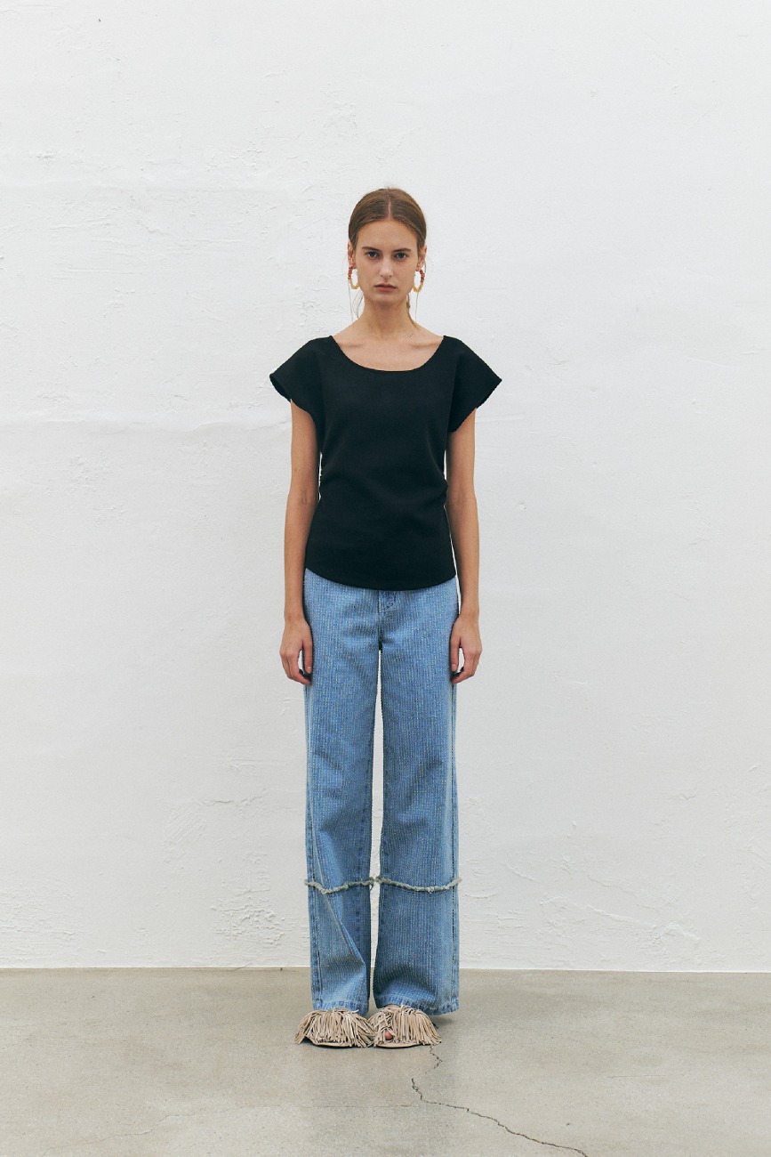 Two-Way Cotton T-Shirt, Black