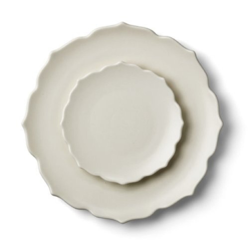 Lotus Flower Series Snow White Plate Set 2p
