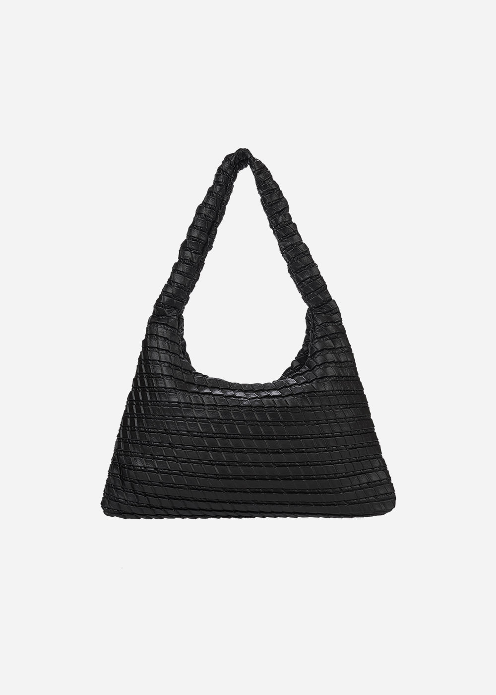 [8th] Textured Hobo Bag Black
