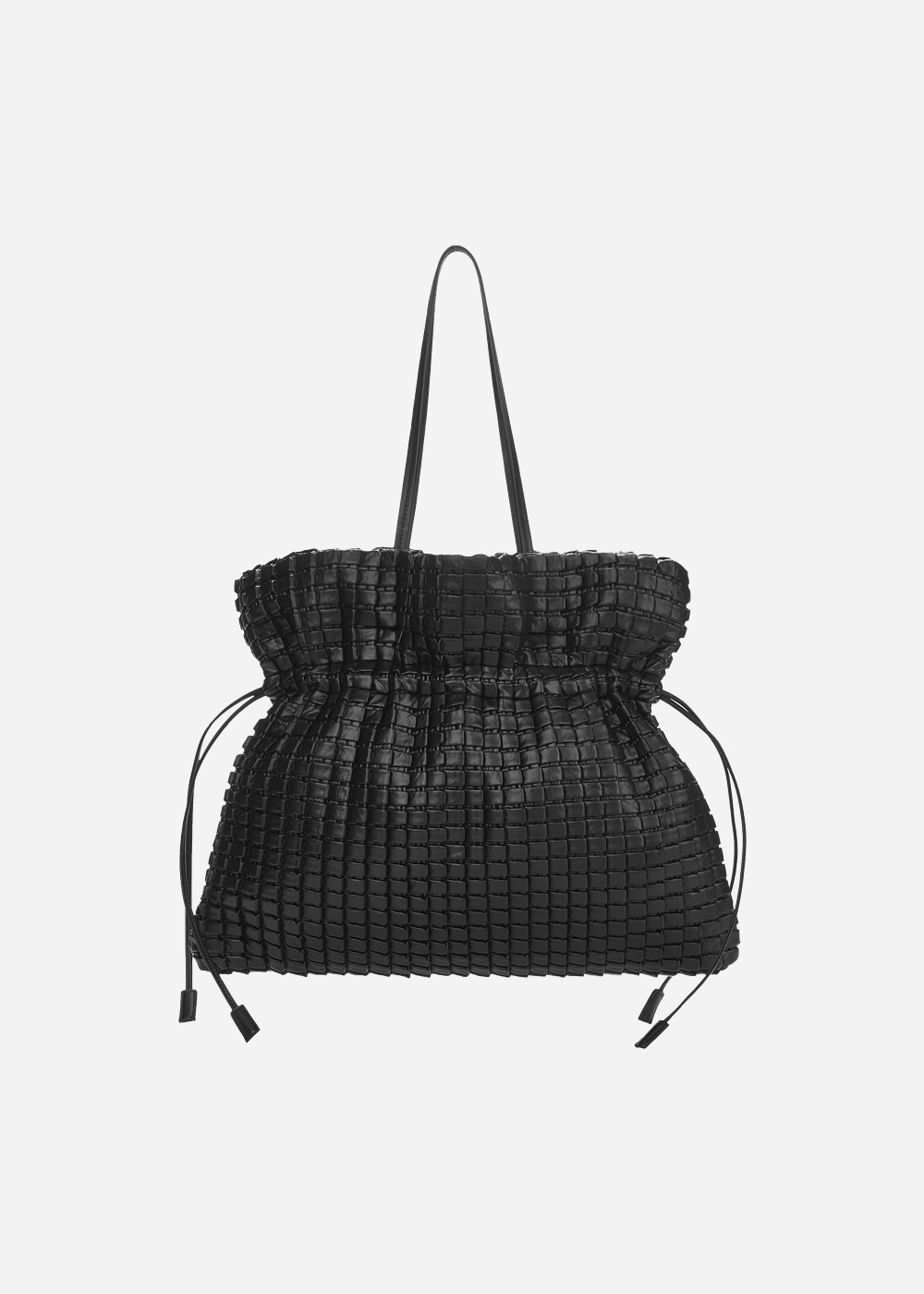 Square Embossed Bag Big Tote Black