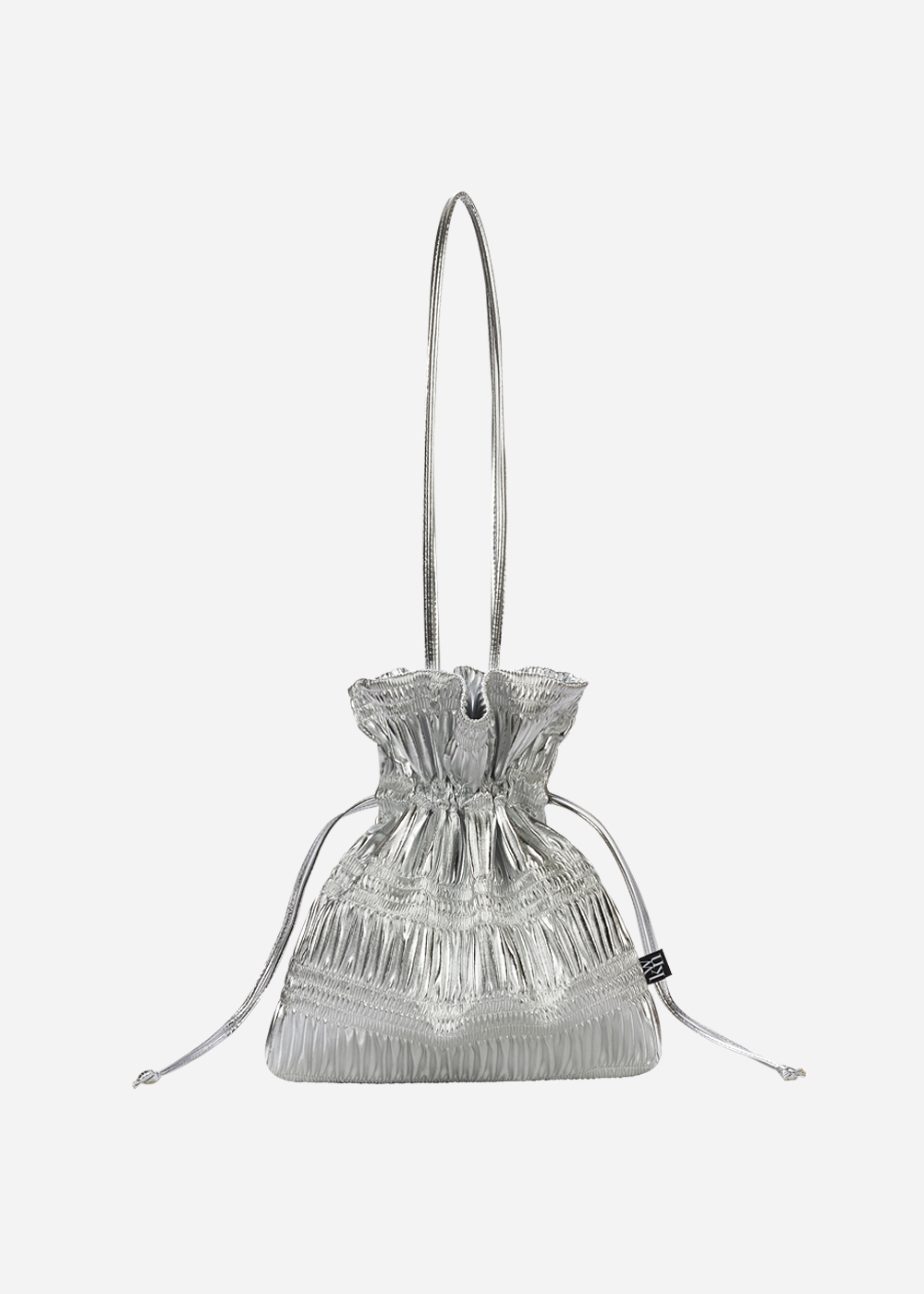 Crinkle Shoulder Bag Silvery Silver