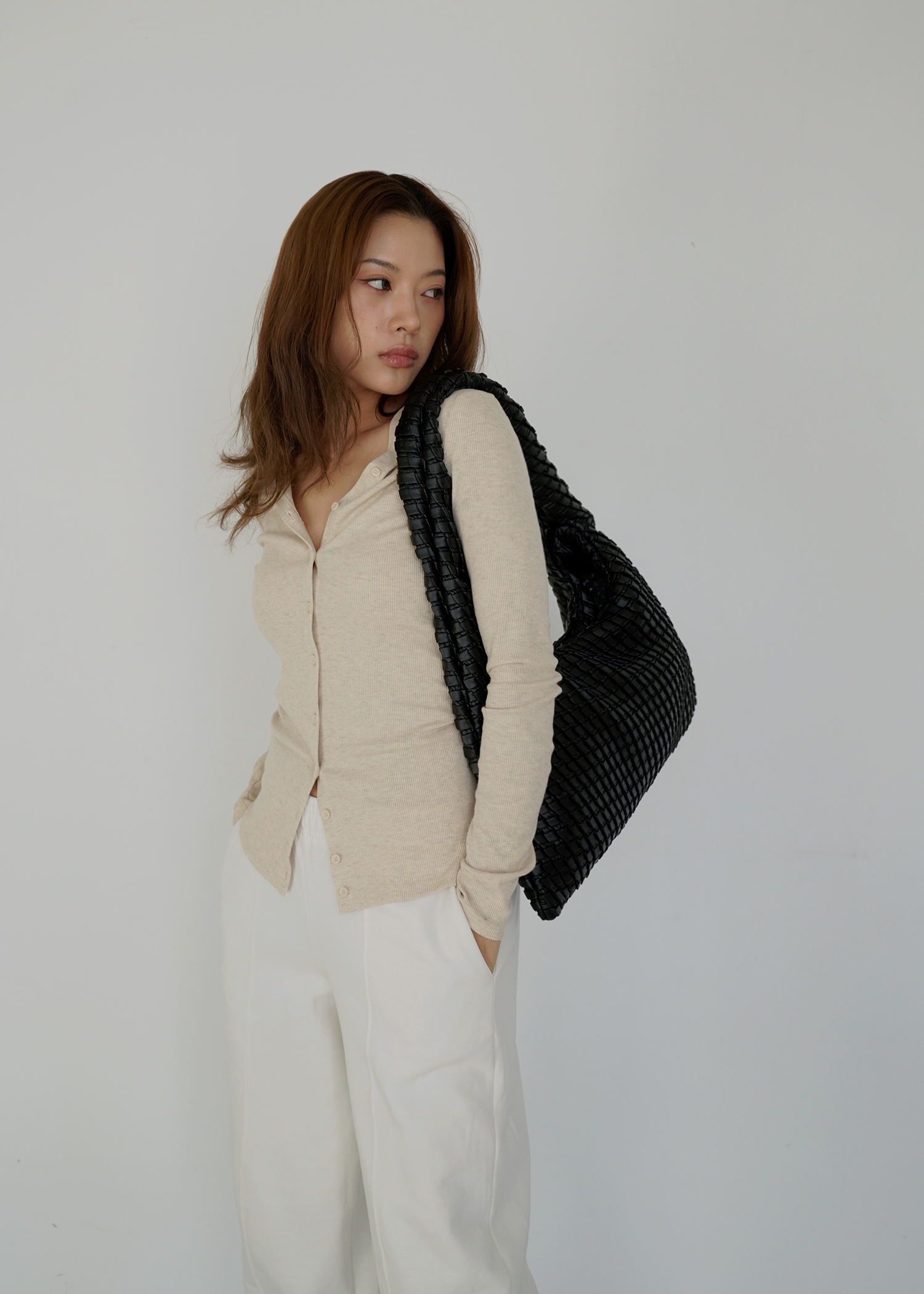 Textured Hobo Bag Black - KWANI