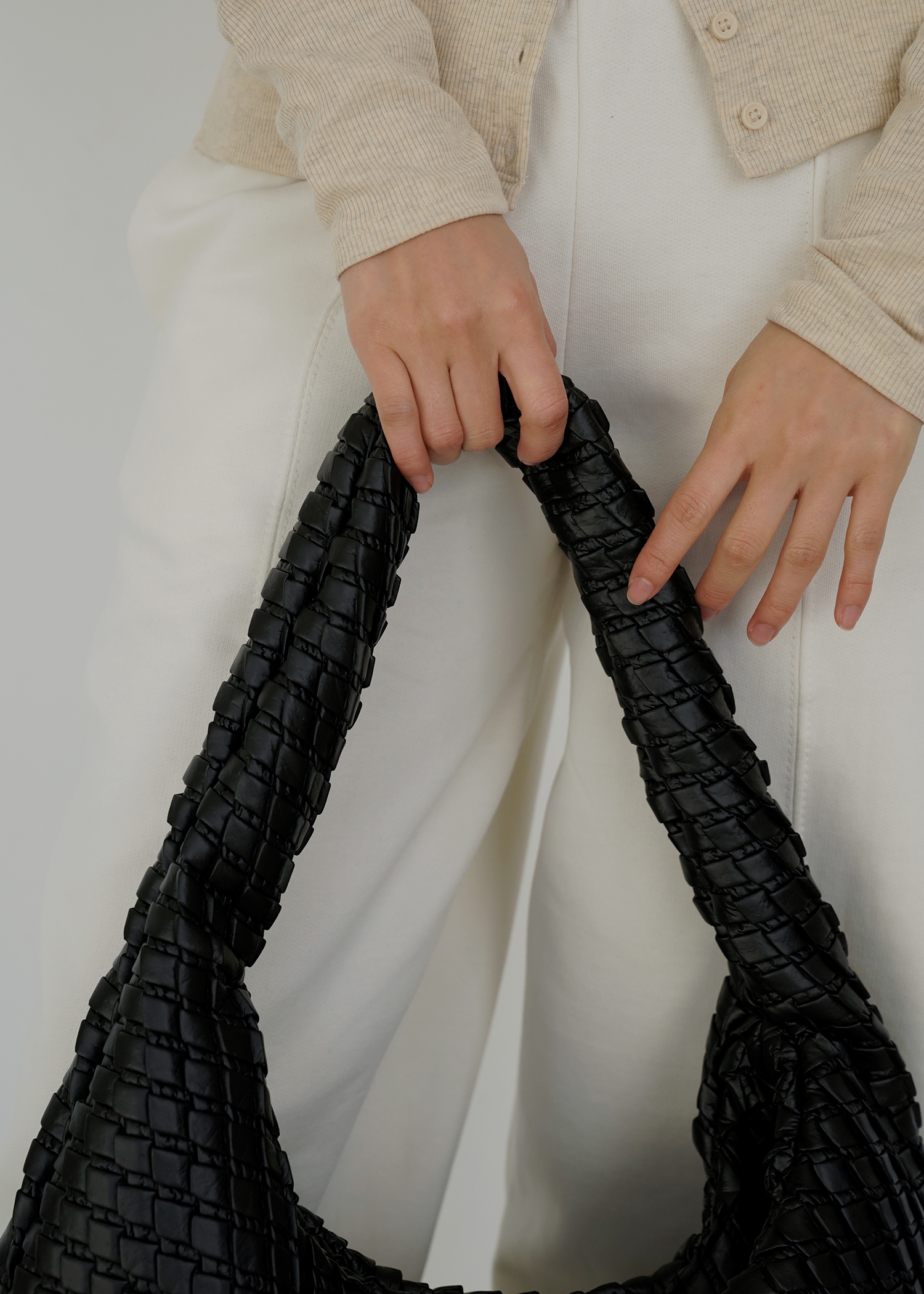 Textured Hobo Bag Black - KWANI