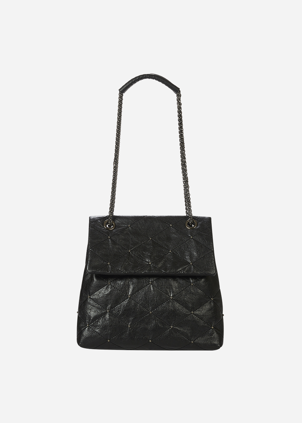 Lozenge Studded Bag Small Midnight Black