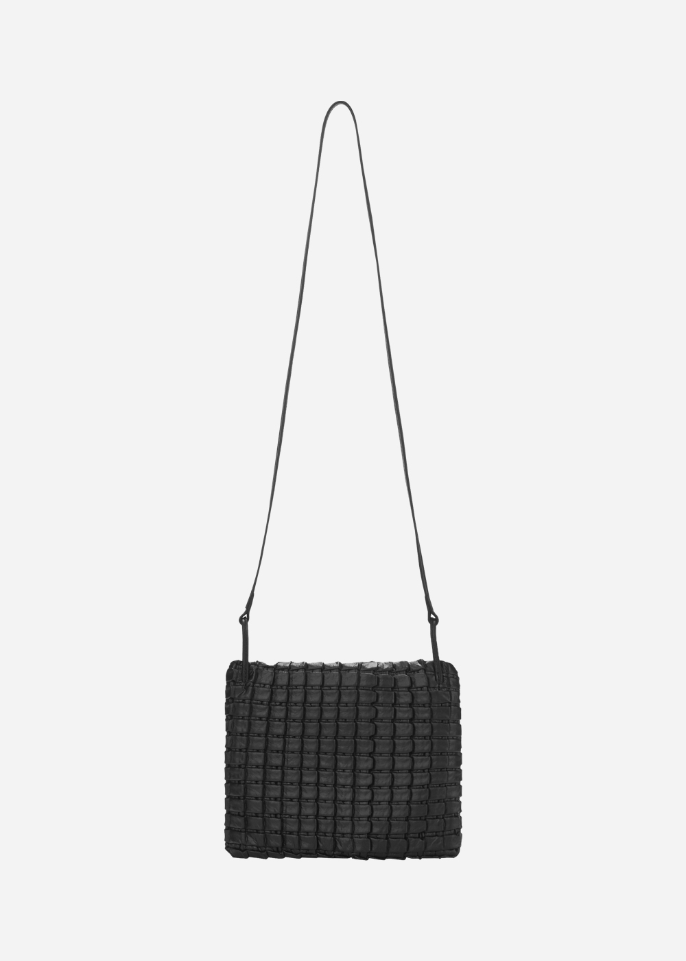 Square Embossed Bag Mini Crossover Black