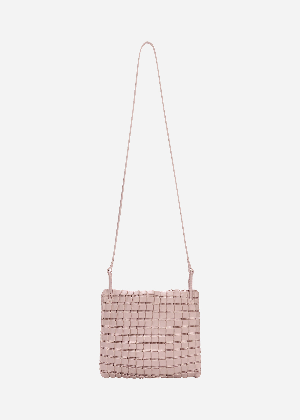Square Embossed Bag Mini Crossover Light Pink