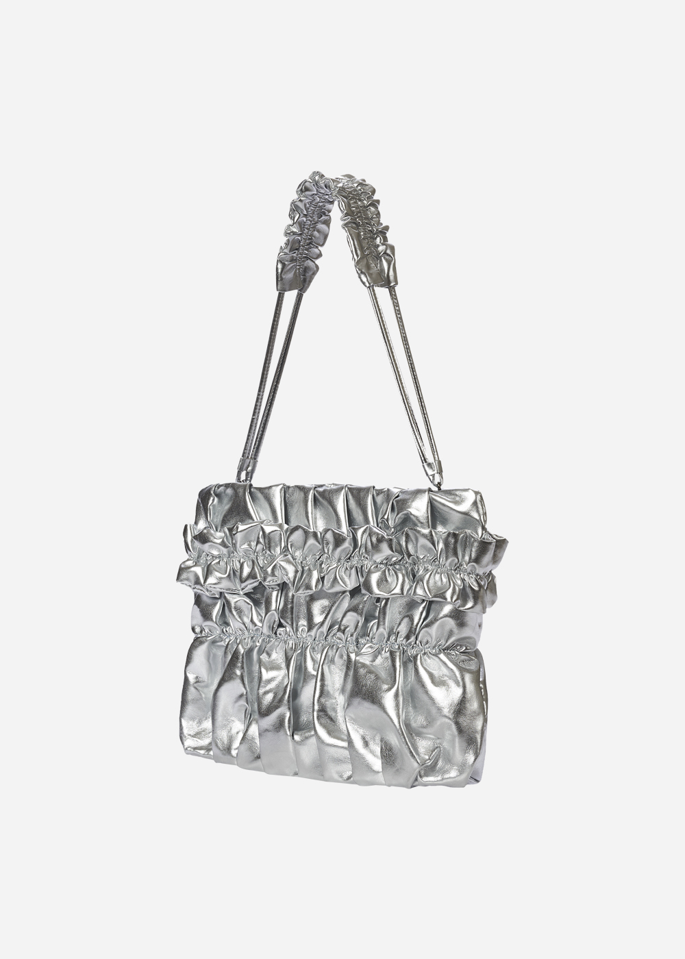 Tate Ruched Bag Silver Small + Tate Strap