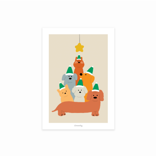 DOG &amp;CAT CHRISTMAS TREE poster