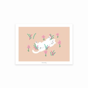 CATS ON FLOWER FIELDS poster