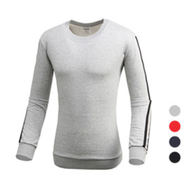 [쿠비코]숄더 배색 투 라인 맨투맨 티셔츠 MZ450