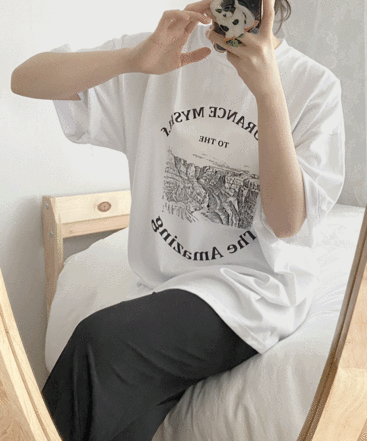 [무료배송]남녀공용 어메이징 영문 레터링 루즈 오버핏 반팔 티셔츠 / 3 colors!