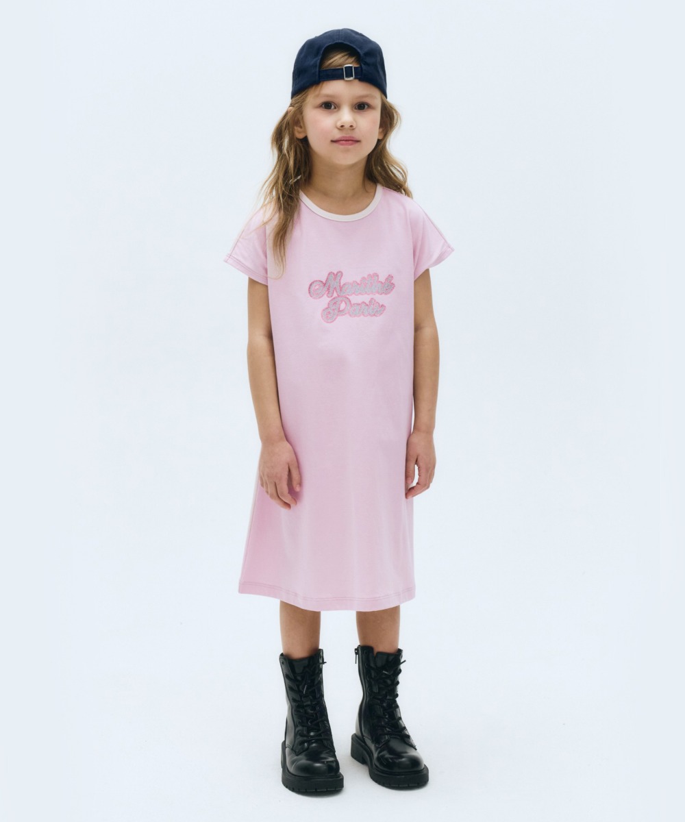 KIDS W SHORT SLEEVE ONEPIECE gray pink