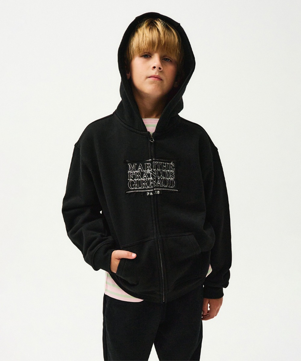 KIDS CLASSIC LOGO HOODIE ZIPUP black