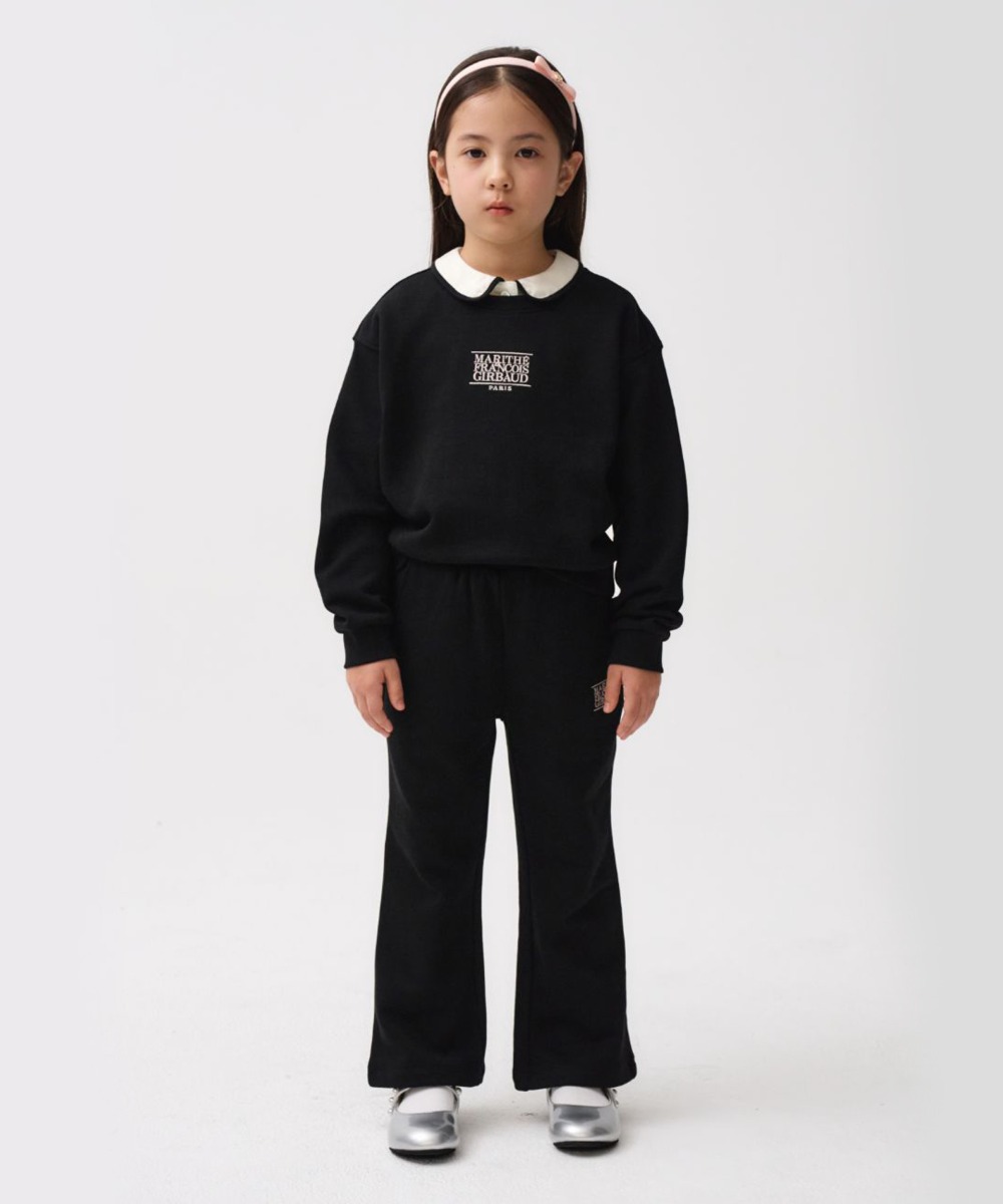 KIDS W CLASSIC LOGO CROP SWEAT SET-UP black