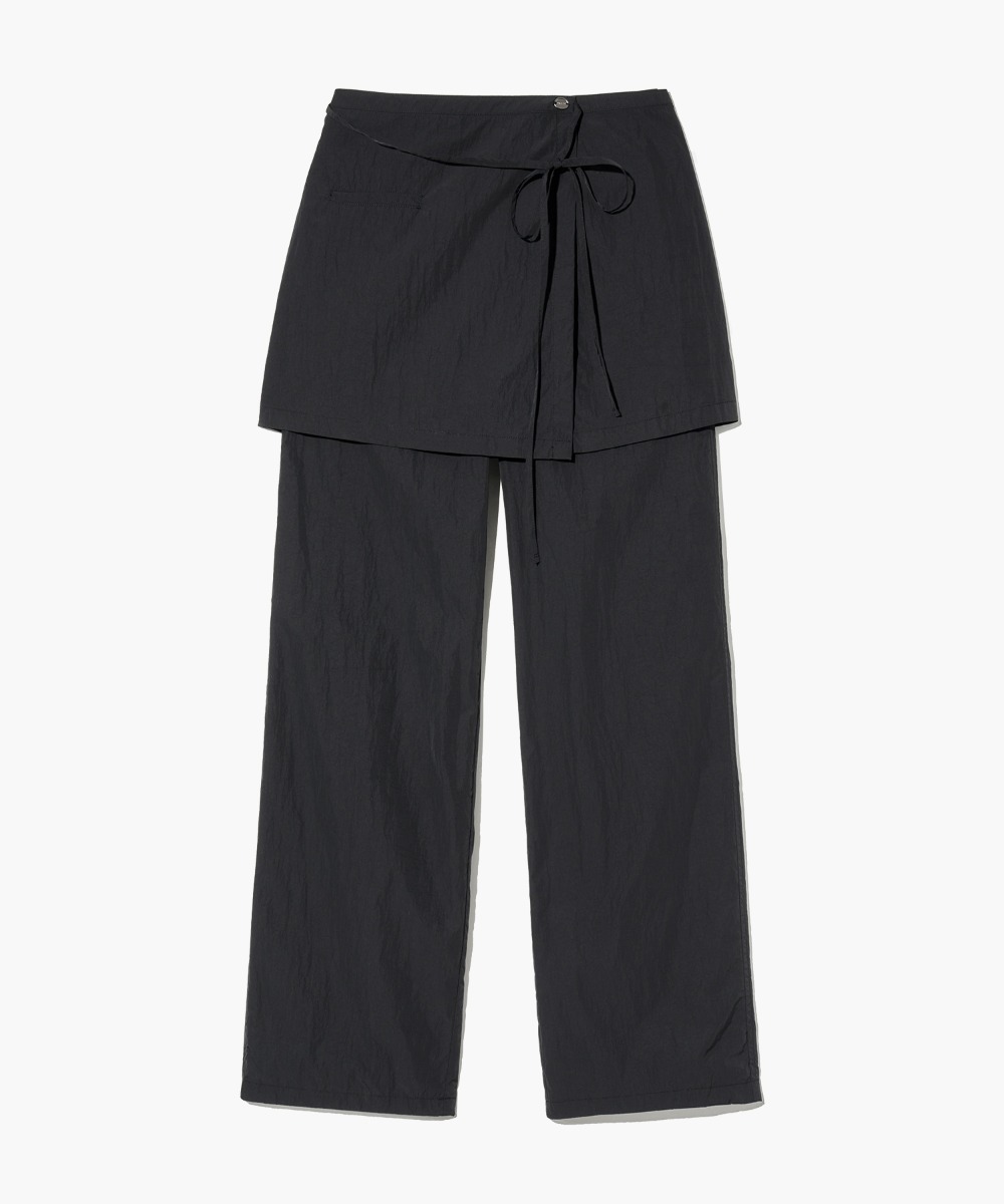 W LAYERED SKIRT PANTS black