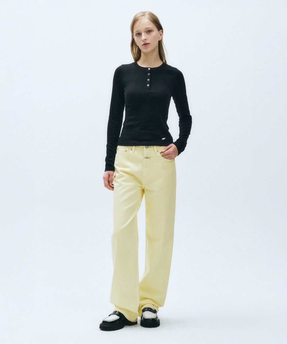 W COLORED DENIM PANTS light yellow