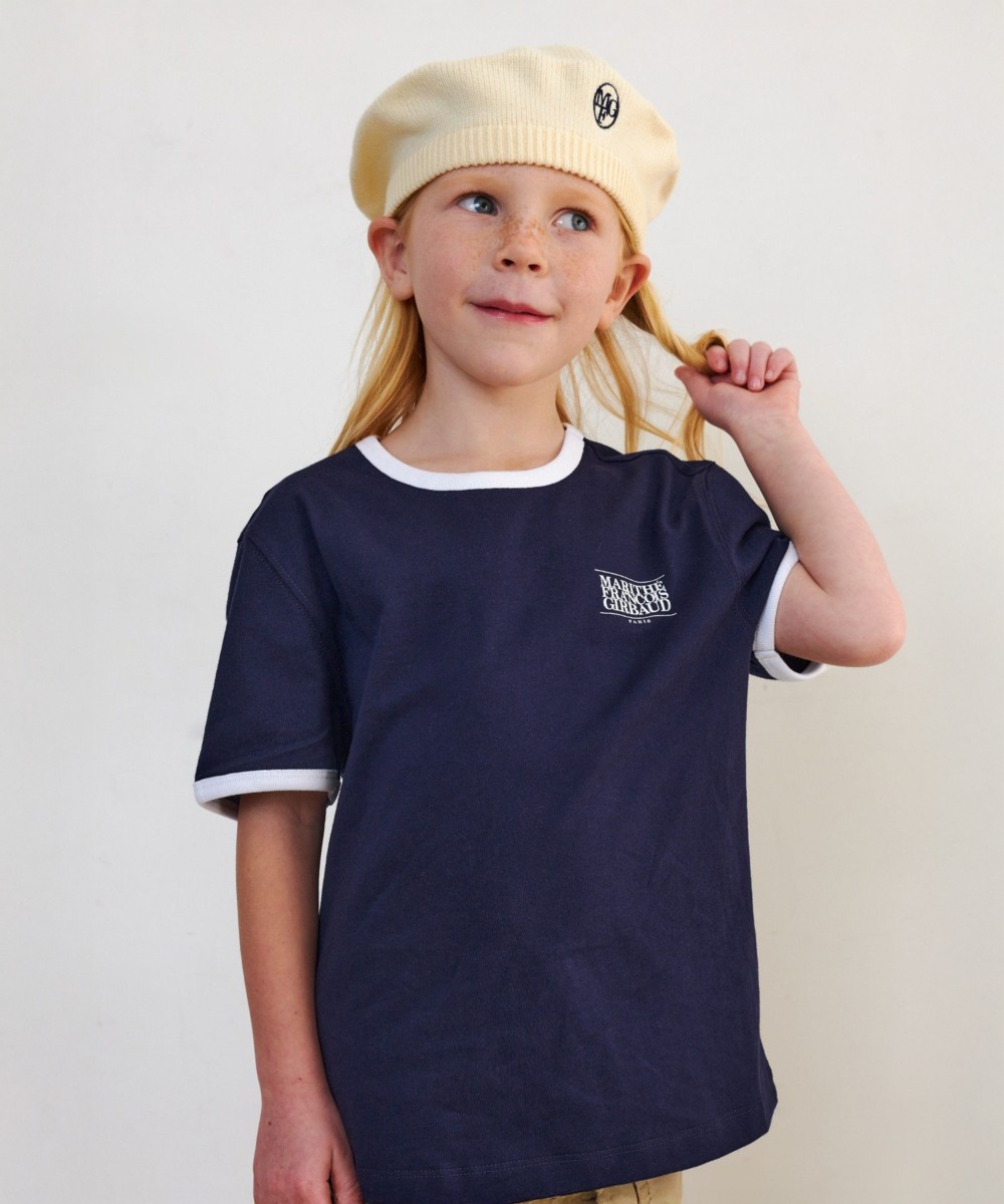 KIDS CLASSIC LOGO RINGER TEE navy