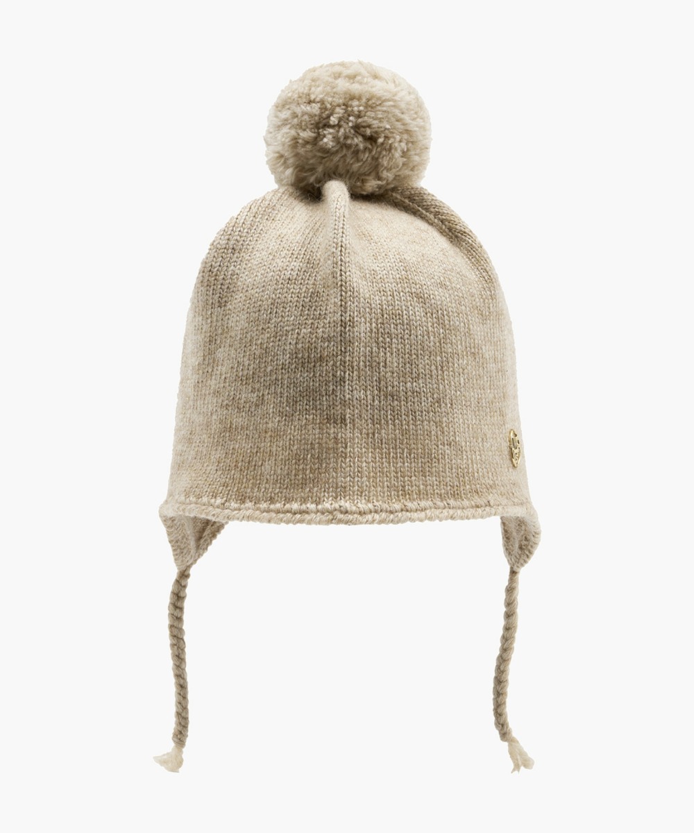 ENFANT CIRCLE LOGO EARFLAP BEANIE beige