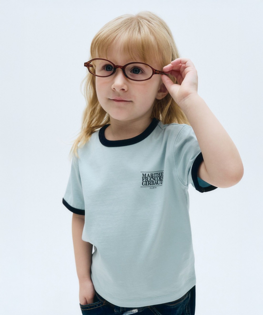 KIDS CLASSIC LOGO RINGER TEE light blue