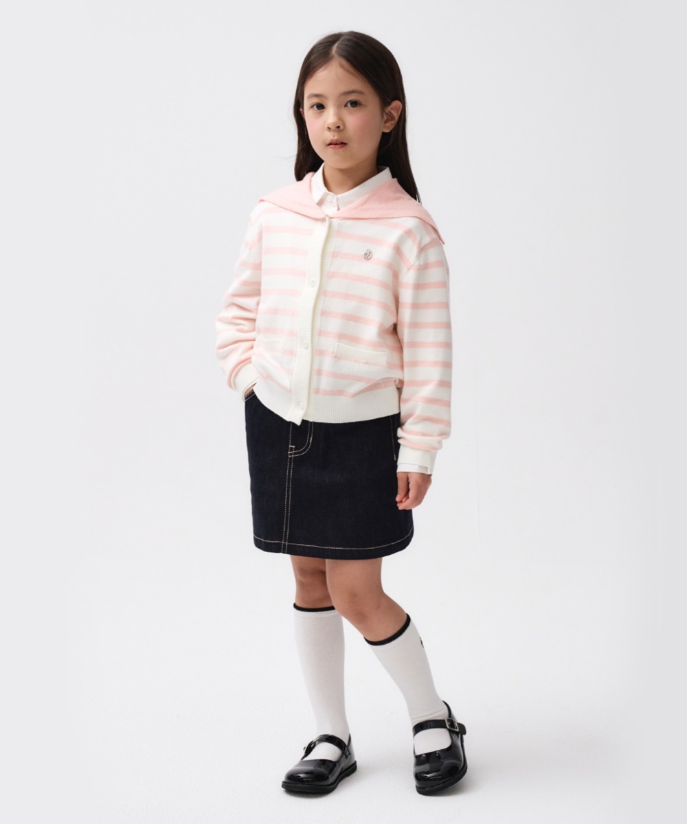 KIDS W RAW DENIM SKIRT dark blue